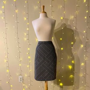Ann Taylor NWT Black and White Geometric Pencil Skirt Size 10